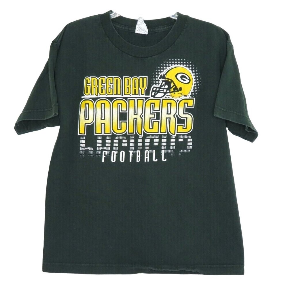Alstyle Green Bay Packers Youth Large Graphic Crew Neck Tee T Shirt Short Sleeve